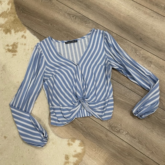 Abercrombie & Fitch Tops - Abercrombie & Fitch blue white striped blouse